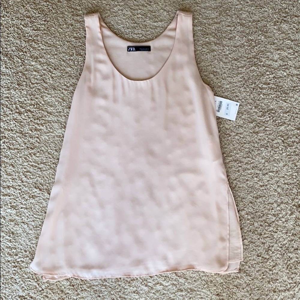 Zara Womens Crepe Tank Top Double Lined
